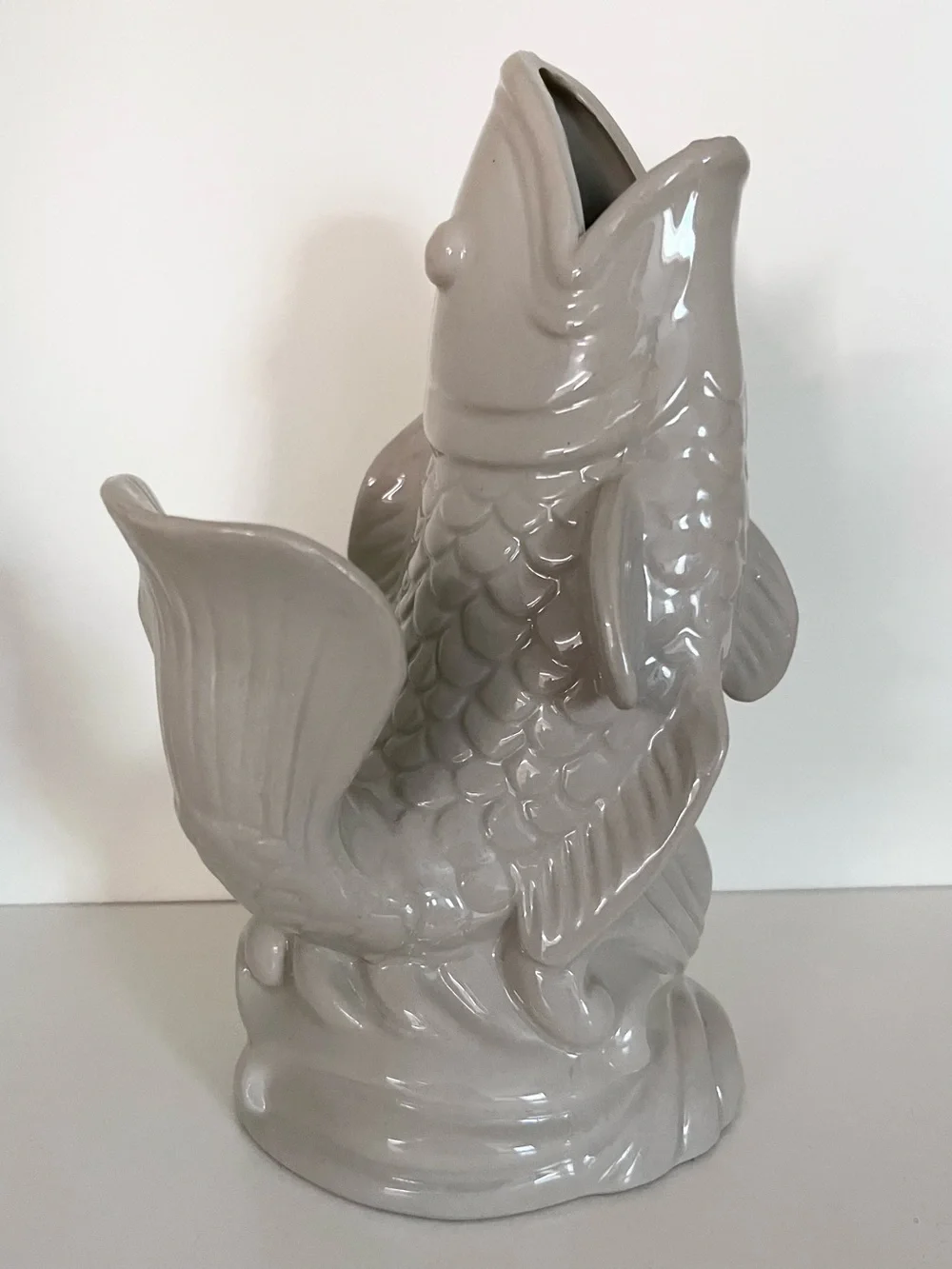 Koi fish glazed ceramic vase